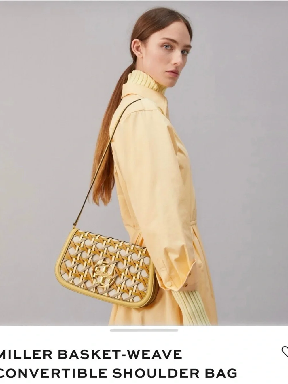 Tory Burch Basket-Weave Convertible Shoulder Bag